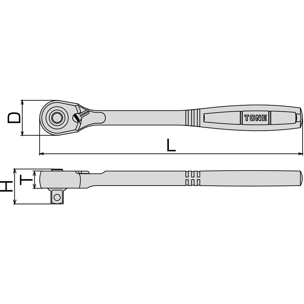 TONE 3/8" Drive Ratchet Handle (Socket Hold Type) RH3H