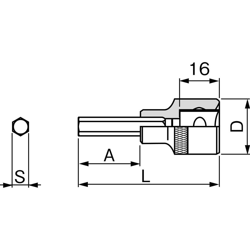 TONE 1/2" Drive Hexagon Socket (Inch Sizes) 4HB Series