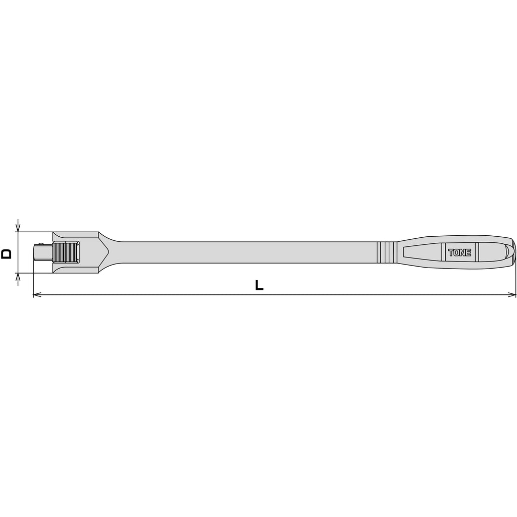 TONE 3/8" Drive Long Spinner Handle NS3L