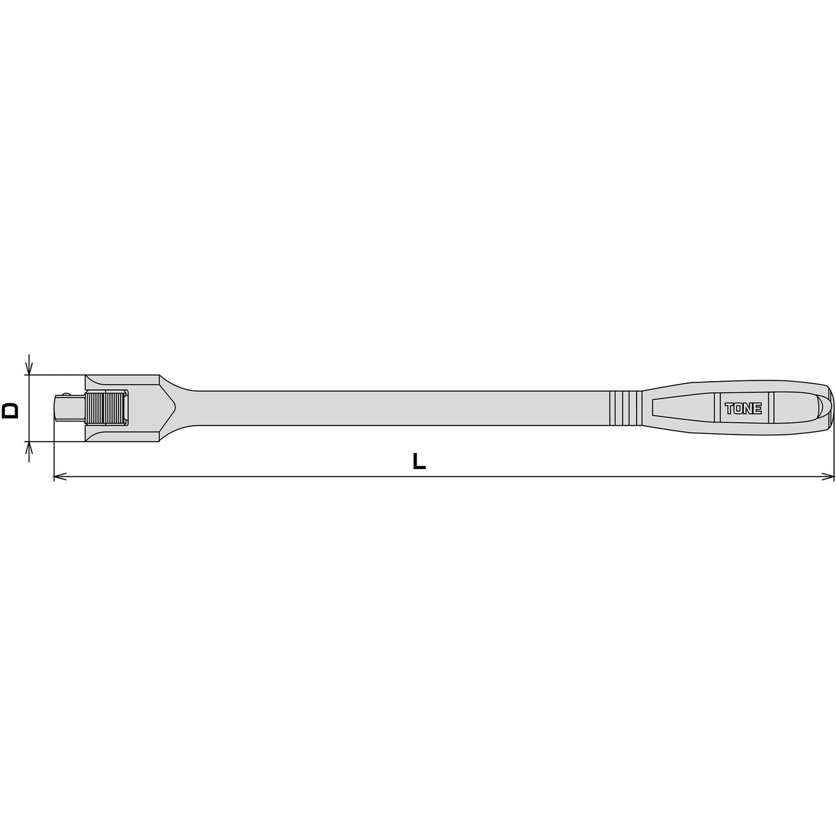 TONE 3/8" Drive Long Spinner Handle NS3L