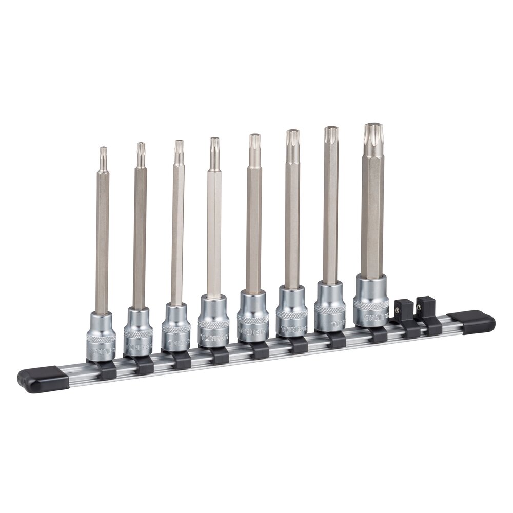 TONE 3/8" Drive Long Torx Socket Set (Heavy Duty, with Socket Holder) HTX308L