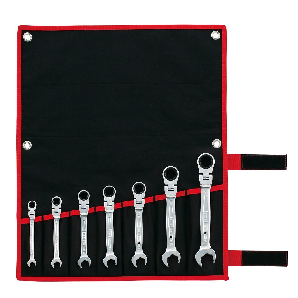 TONE Ratchet Ring Wrench Set, Ratcheting Spanner Head, Flex Head RMFQ700