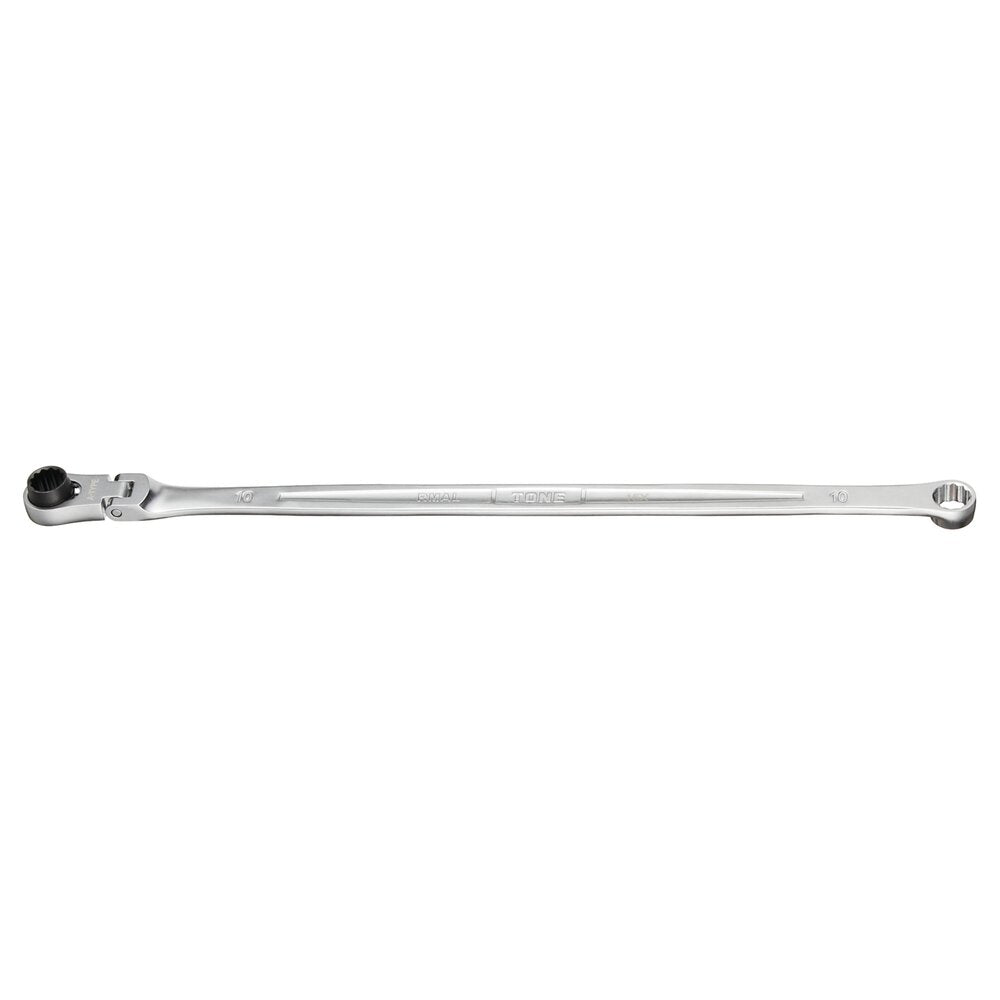 TONE Ratchet Ring Wrench, Long, Flex Head RMA-L Series