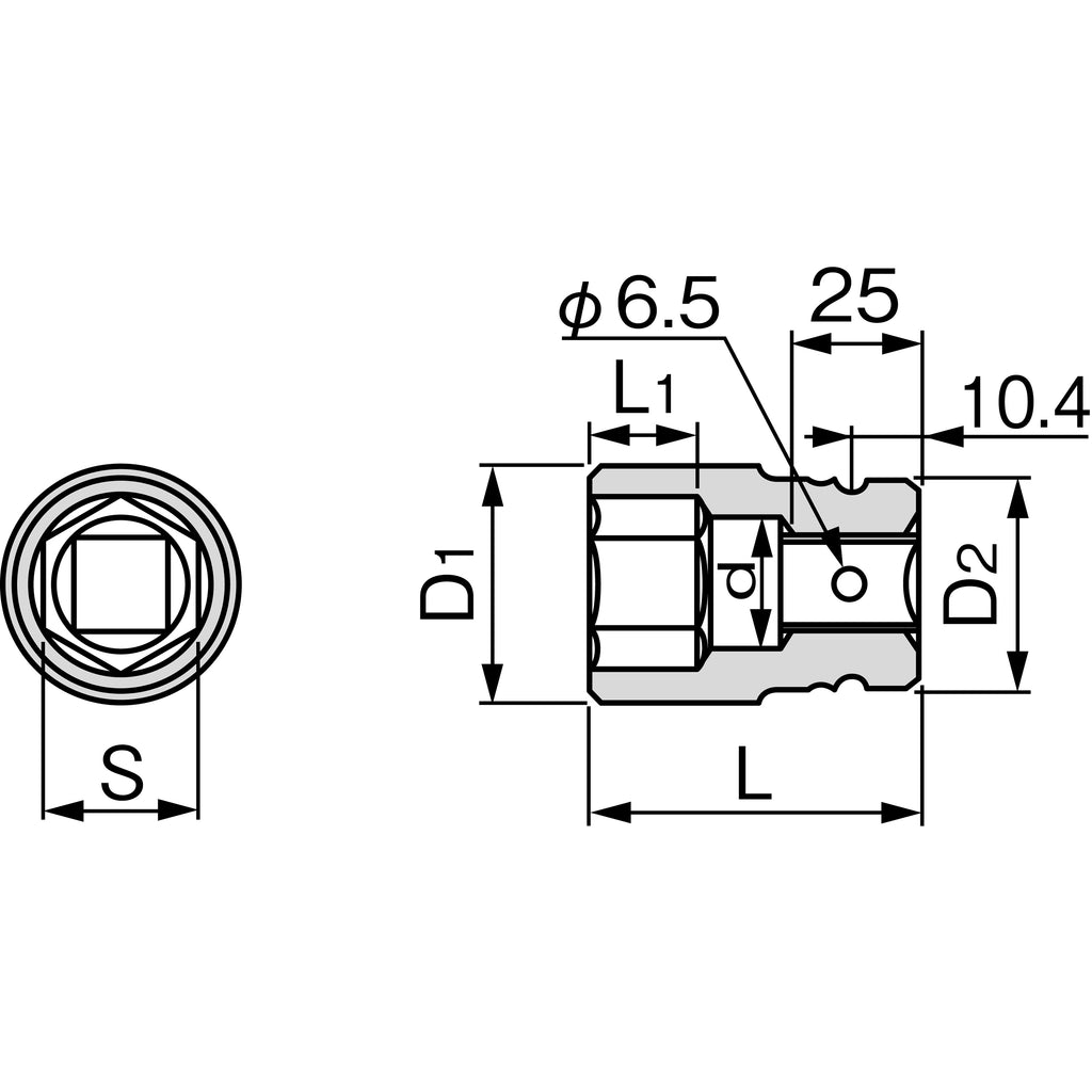 TONE Impact Socket (6-Point, 3/4" Drive) 6NV Series