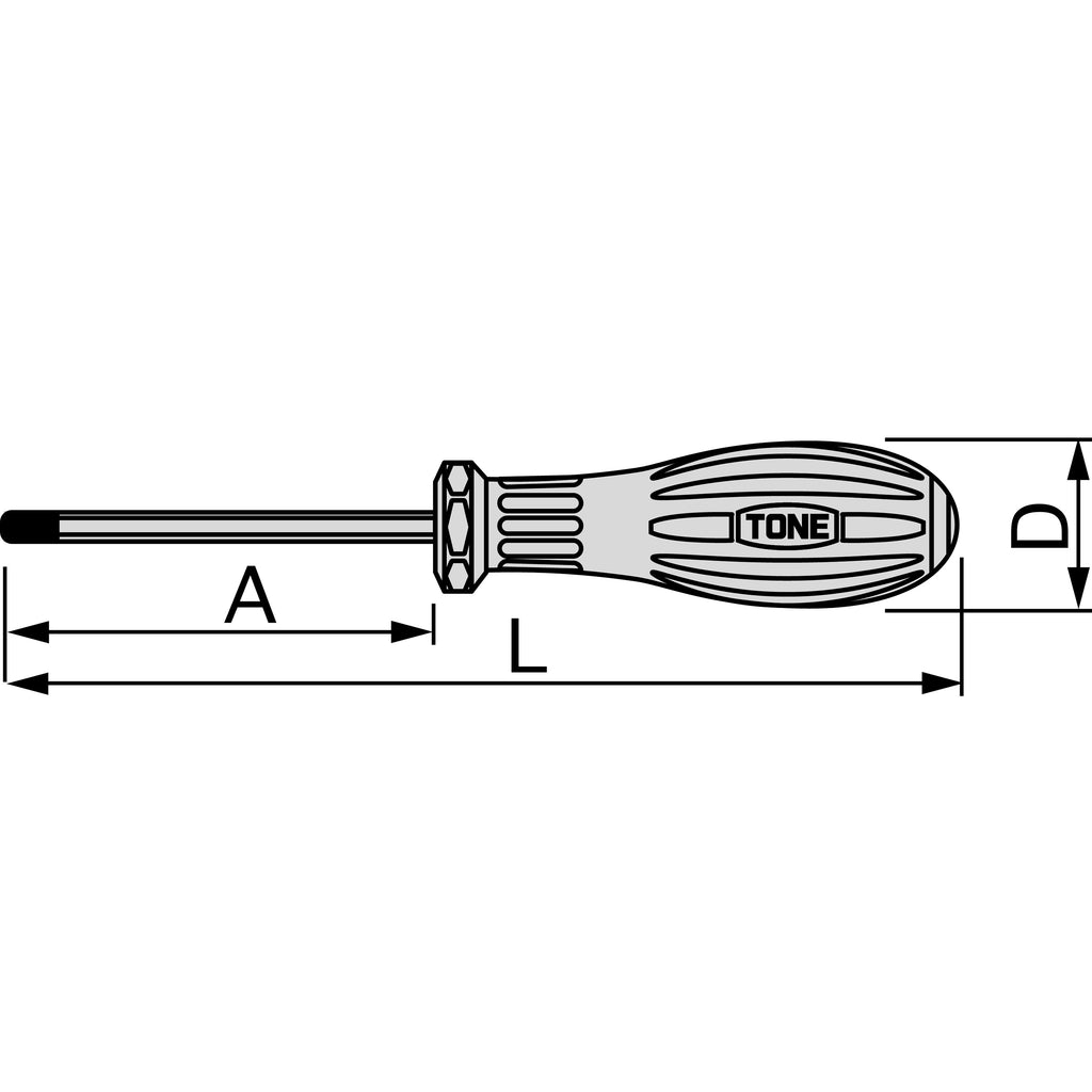 TONE Power Grip Heavy Duty Screwdriver (Through Type) PGYPD-003