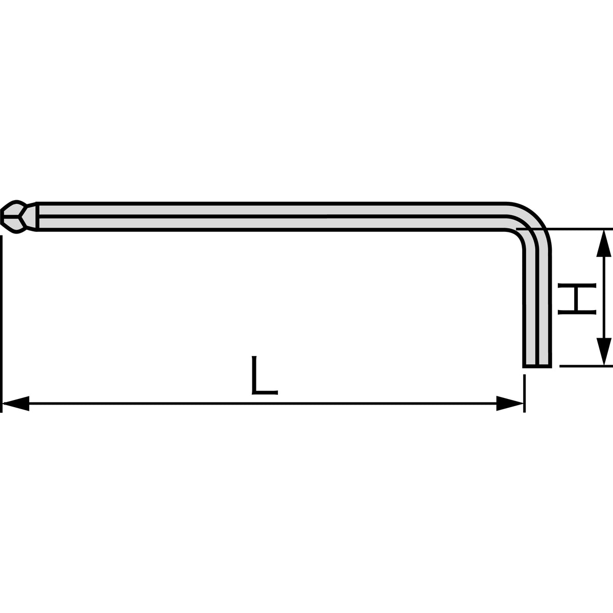 TONE Long Ball Point Hex Key Wrench L-Type (Inch Sizes) BLB Series