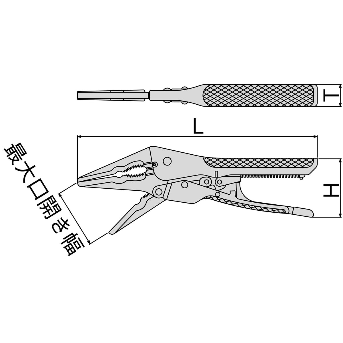 TONE Auto Grip Pliers (Long Nose Type) GPAL-175