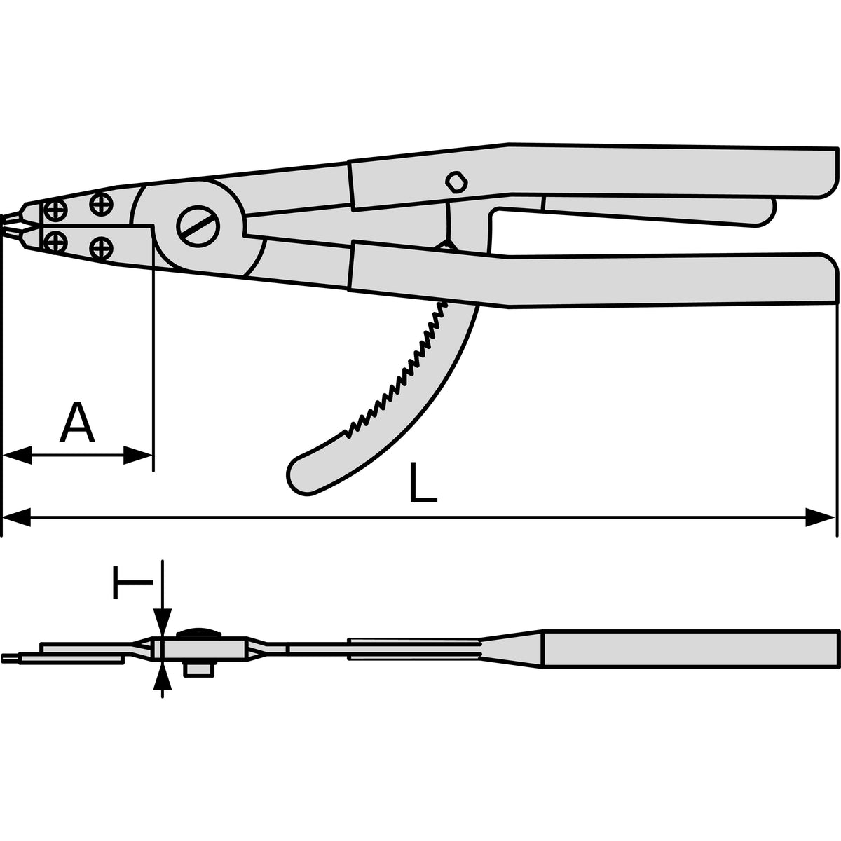 TONE Snap Ring Pliers, Internal, Straight Tip SRPH-400