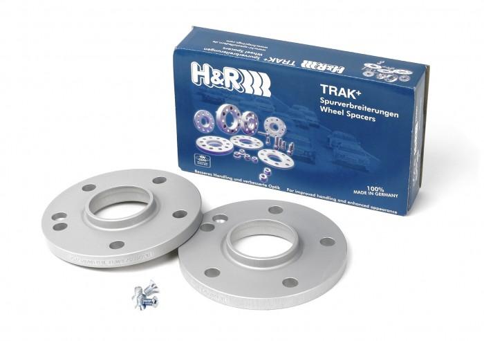 H&R Trak+ 15mm DRM Wheel Spacers - 5x114.3 - 67.1mm Center Bore - 12x1.50 Thread - Silver (3065676)