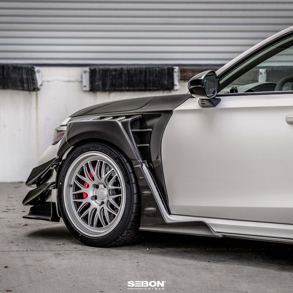 Seibon 2023-2025 Honda Civic Type R MB-Style Carbon Fiber Front Side Skirt Extensions - photo 5