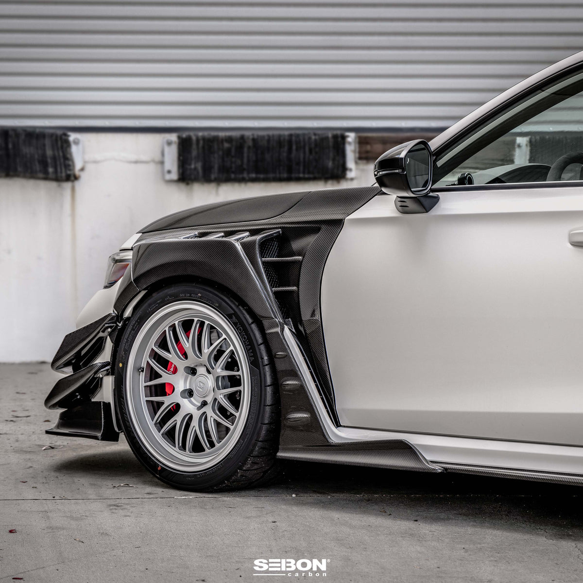 Seibon 2023-2025 Honda Civic Type R MB-Style Carbon Fiber Front Side Skirt Extensions - photo 5