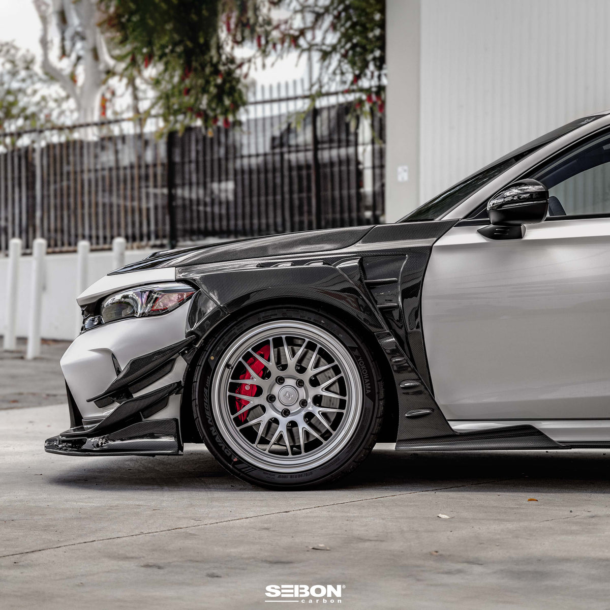 Seibon 2023-2025 Honda Civic Type R MB-Style Carbon Fiber Front Side Skirt Extensions - photo 6