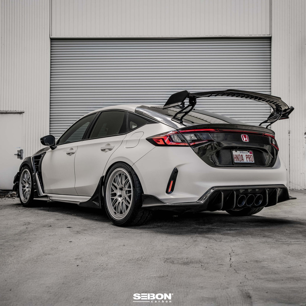 Seibon 2023-2025 Honda Civic Type R MB-Style Carbon Fiber Rear Side Skirt Extensions - photo 5