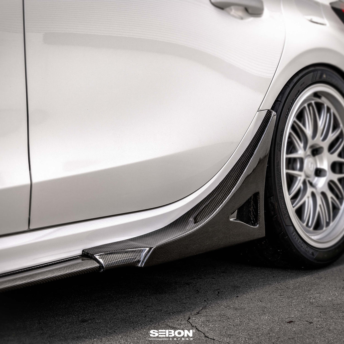 Seibon 2023-2025 Honda Civic Type R MB-Style Carbon Fiber Rear Side Skirt Extensions - photo 7